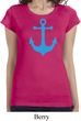 Ladies Shirt Blue Anchor Longer Length Tee T-Shirt