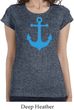 Ladies Shirt Blue Anchor Longer Length Tee T-Shirt