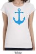 Ladies Shirt Blue Anchor Longer Length Tee T-Shirt