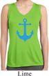 Ladies Shirt Blue Anchor Sleeveless Moisture Wicking Tee