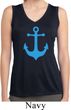 Ladies Shirt Blue Anchor Sleeveless Moisture Wicking Tee