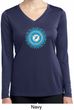 Ladies Shirt Blue Vishuddha Dry Wicking Long Sleeve Tee