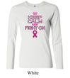 Ladies Shirt Breast Cancer Awareness Keep Calm Long Sleeve Tee T-Shirt