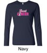 Ladies Shirt Breast Cancer Awareness Beat Cancer Long Sleeve Tee