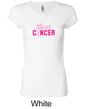 Ladies Shirt Breast Cancer Awareness Beat Cancer Longer Length Tee