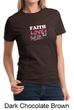 Ladies Shirt Breast Cancer Awareness Faith Love Fight Tee T-Shirt