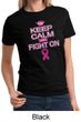 Ladies Shirt Breast Cancer Awareness Keep Calm Tee T-Shirt