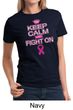 Ladies Shirt Breast Cancer Awareness Keep Calm Tee T-Shirt