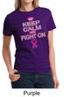 Ladies Shirt Breast Cancer Awareness Keep Calm Tee T-Shirt