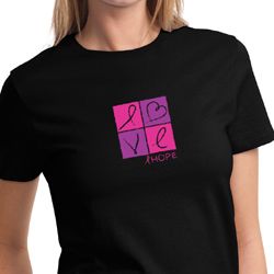 Ladies Shirt Breast Cancer Awareness Love Hope Tee T-Shirt