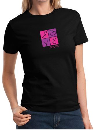 Ladies Shirt Breast Cancer Awareness Love Hope Tee T-Shirt