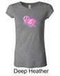 Ladies Shirt Breast Cancer Awareness Peace Love Hope Longer Length Tee