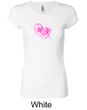 Ladies Shirt Breast Cancer Awareness Peace Love Hope Longer Length Tee
