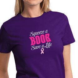 Ladies Shirt Breast Cancer Awareness Save a Life Tee T-Shirt
