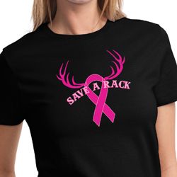 Ladies Shirt Breast Cancer Awareness Save a Rack Tee T-Shirt
