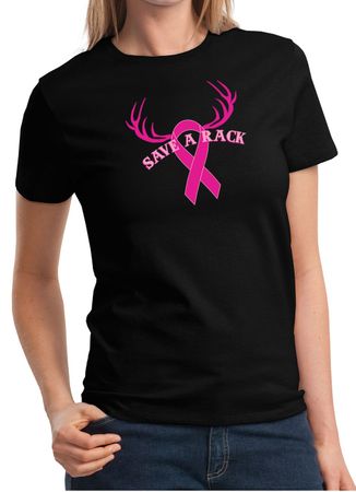 Ladies Shirt Breast Cancer Awareness Save a Rack Tee T-Shirt