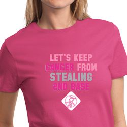 Ladies Shirt Breast Cancer Awareness Second 2nd Base Tee T-Shirt