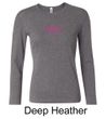 Ladies Shirt Breast Cancer Awareness Wings Ribbon Long Sleeve Tee