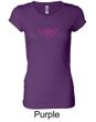 Ladies Shirt Breast Cancer Awareness Wings Ribbon Longer Length Tee