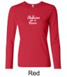 Ladies Shirt Breast Cancer Believe in a Cure Long Sleeve Tee T-Shirt