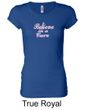 Ladies Shirt Breast Cancer Believe in a Cure Longer Length Tee T-Shirt