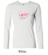 Ladies Shirt Breast Cancer Faith Love Fight Long Sleeve Tee T-Shirt