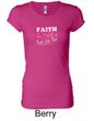 Ladies Shirt Breast Cancer Faith Love Fight Longer Length Tee T-Shirt