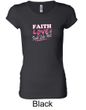 Ladies Shirt Breast Cancer Faith Love Fight Longer Length Tee T-Shirt