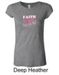 Ladies Shirt Breast Cancer Faith Love Fight Longer Length Tee T-Shirt