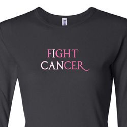 Ladies Shirt Breast Cancer Fight Cancer Long Sleeve Tee T-Shirt