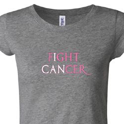 Ladies Shirt Breast Cancer Fight Cancer Longer Length Tee T-Shirt