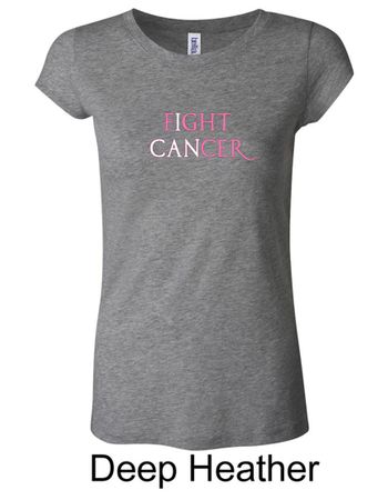 Ladies Shirt Breast Cancer Fight Cancer Longer Length Tee T-Shirt
