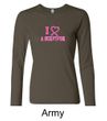 Ladies Shirt Breast Cancer I Heart a Survivor Long Sleeve Tee T-Shirt