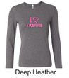 Ladies Shirt Breast Cancer I Heart a Survivor Long Sleeve Tee T-Shirt
