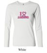 Ladies Shirt Breast Cancer I Heart a Survivor Long Sleeve Tee T-Shirt
