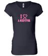 Ladies Shirt Breast Cancer I Heart a Survivor Longer Length Tee