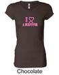Ladies Shirt Breast Cancer I Heart a Survivor Longer Length Tee