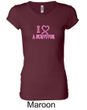Ladies Shirt Breast Cancer I Heart a Survivor Longer Length Tee