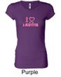 Ladies Shirt Breast Cancer I Heart a Survivor Longer Length Tee