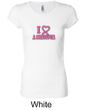 Ladies Shirt Breast Cancer I Heart a Survivor Longer Length Tee