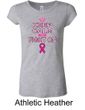 Ladies Shirt Breast Cancer Keep Calm Longer Length Tee T-Shirt