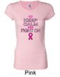 Ladies Shirt Breast Cancer Keep Calm Longer Length Tee T-Shirt