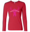 Ladies Shirt Breast Cancer Save a Rack Long Sleeve Tee T-Shirt