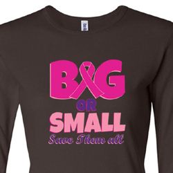 Ladies Shirt Breast Cancer Save Them All Long Sleeve Tee T-Shirt