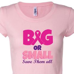 Ladies Shirt Breast Cancer Save Them All Longer Length Tee T-Shirt