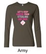 Ladies Shirt Breast Cancer Second 2nd Base Long Sleeve Tee T-Shirt