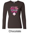 Ladies Shirt Breast Cancer Second 2nd Base Long Sleeve Tee T-Shirt