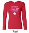Ladies Shirt Breast Cancer Second 2nd Base Long Sleeve Tee T-Shirt