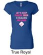 Ladies Shirt Breast Cancer Second 2nd Base Longer Length Tee T-Shirt