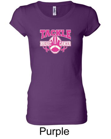 Ladies Shirt Breast Cancer Tackle Cancer Longer Length Tee T-Shirt